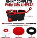 Mop Giratório 3 em 1 Cesto Inox 16 Litros Lava e Seca Centrifuga 360