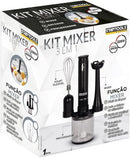 Kit 3 Em 1 Mixer, Processador e Batedor De Alimentos, 220V - Cores Sortidas