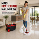 Mop Giratório 3 em 1 Cesto Inox 16 Litros Lava e Seca Centrifuga 360