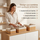 Kit 3 Cestos de Bambu com Forro Lavável – Bambliê
