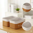 Kit 3 Cestos de Bambu Multiuso com Forro Lavável Casa Organizada e Elegante