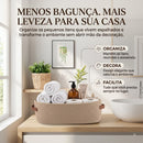 Cesto Organizador Maison Cotton™ – Corda de Algodão com Alças em Couro