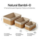 Kit 3 Cestos de Bambu com Forro Lavável – Bambliê