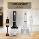 Kit 3 Em 1 Mixer, Processador e Batedor De Alimentos, 220V - Cores Sortidas