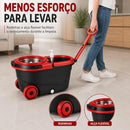 Mop Giratório 3 em 1 Cesto Inox 16 Litros Lava e Seca Centrifuga 360