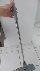 Kit Mop Flat Mãos Livres com Balde Raspador e 9 Refis para Limpeza Seca e Molhada