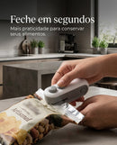 SealPro™ 2 em 1 – Mini Seladora Portátil Recarregável USB para Embalagens e Alimentos
