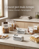 SealPro™ 2 em 1 – Mini Seladora Portátil Recarregável USB para Embalagens e Alimentos